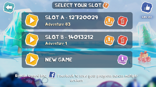 The game allows up to three separate save slots on each device.