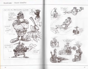 First draft of the Hoodlums, where they were originally going to be the creators of the Robo-Pirates