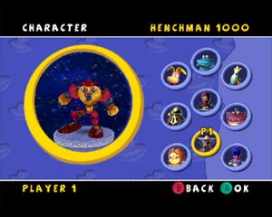 The third alternate skin for Henchman 1000 in the Gamecube version of Rayman Arena.