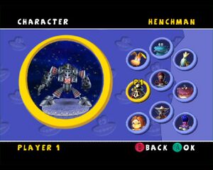 The second alternate skin for Henchman 800 in the Gamecube version of Rayman Arena.