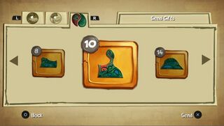 Duplicate relics can be shared using the near app with other nearby players through the Gifts menu.