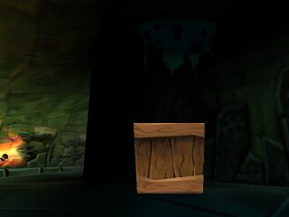 The entrance of the Tomb of the Ancients secret with the crate.