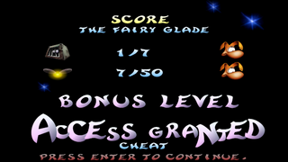 The word cheat can be seen between Access Granted and Press Enter to continue.