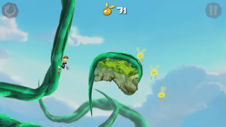 Rayman wall jumping of roots.