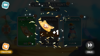 A Sand-Ticket being obtained from the Summer Event menu.