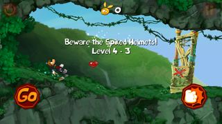 The start of the level Beware the Spiked Helmets!.