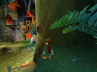 When Rayman hits the metal bird's head, it spins on itself.