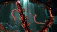The heroes must avoid the two giant jellyfish and destroy the bubo