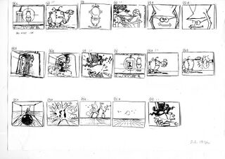 Storyboard of the beginning parts of the Crow's Nest.