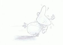Concept art of Globox for Rayman 3